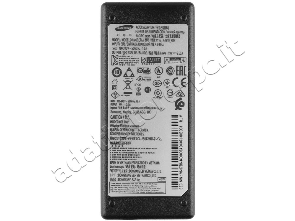 Originale Alimentatore Adattatore Samsung J400D Smart TV 48W + Cavo