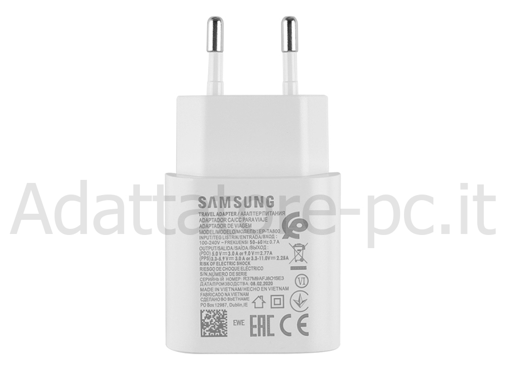 Originale 25W Samsung Galaxy A52 4G Alimentatore Caricabatterie