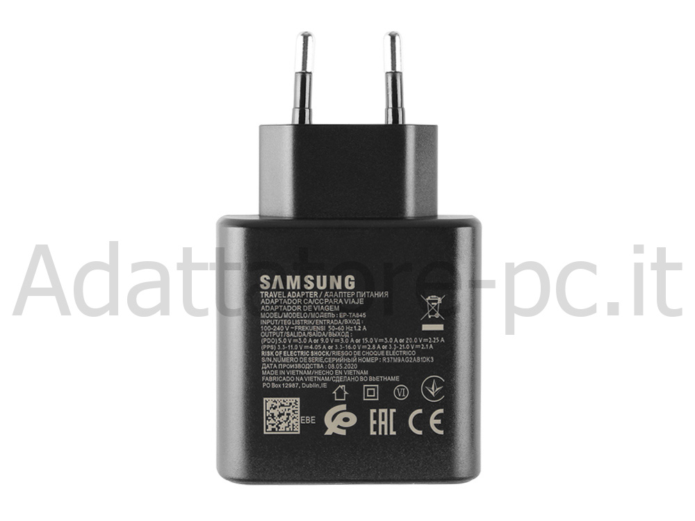 Originale 45W Samsung Galaxy S20 5G SM-G981F Alimentatore Adattatore