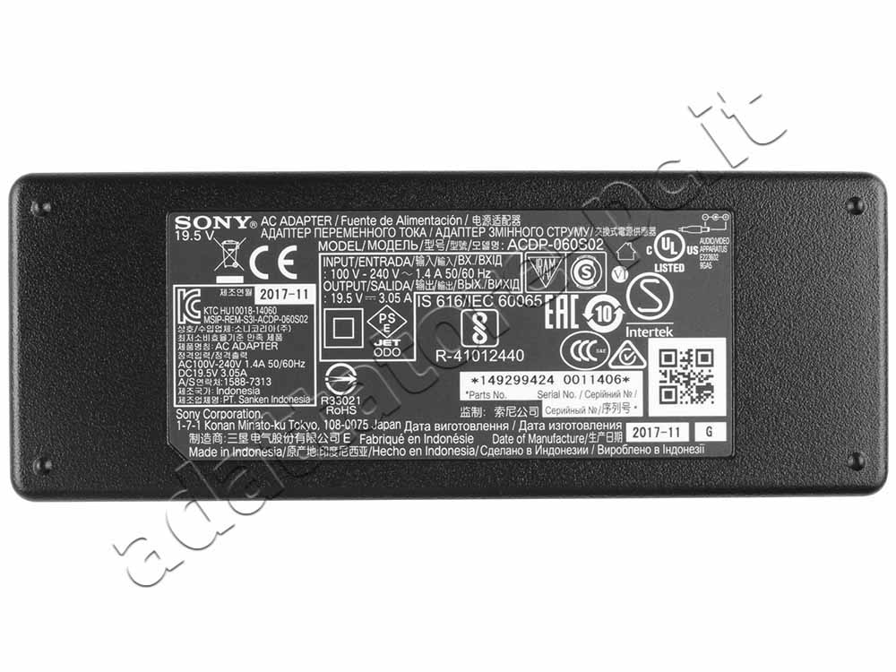 Originale Alimentatore Adattatore Sony KDL-40R483B 60W + Cavo Libero