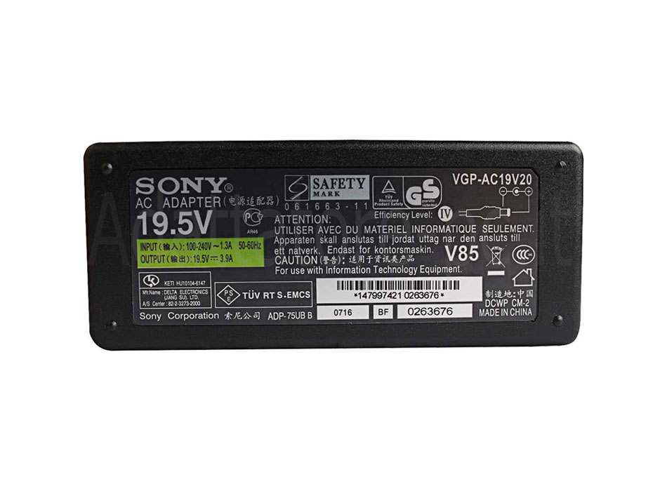 Originale Alimentatore Adattatore per Sony Vaio VGP-AC19V37 75W + cavo