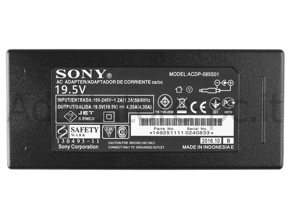 Originale Alimentatore Adattatore Caricabatterie Sony ACDP-003 85W