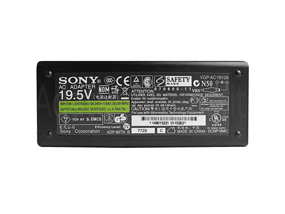 Originale Alimentatore Adattatore Caricabatterie Sony Vaio VPCM12M1E/W 90W
