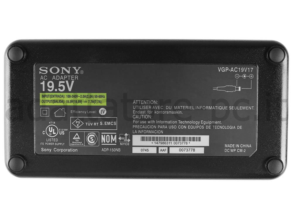 Originale Alimentatore Adattatore Caricabatterie Sony PCGA-AC19V7