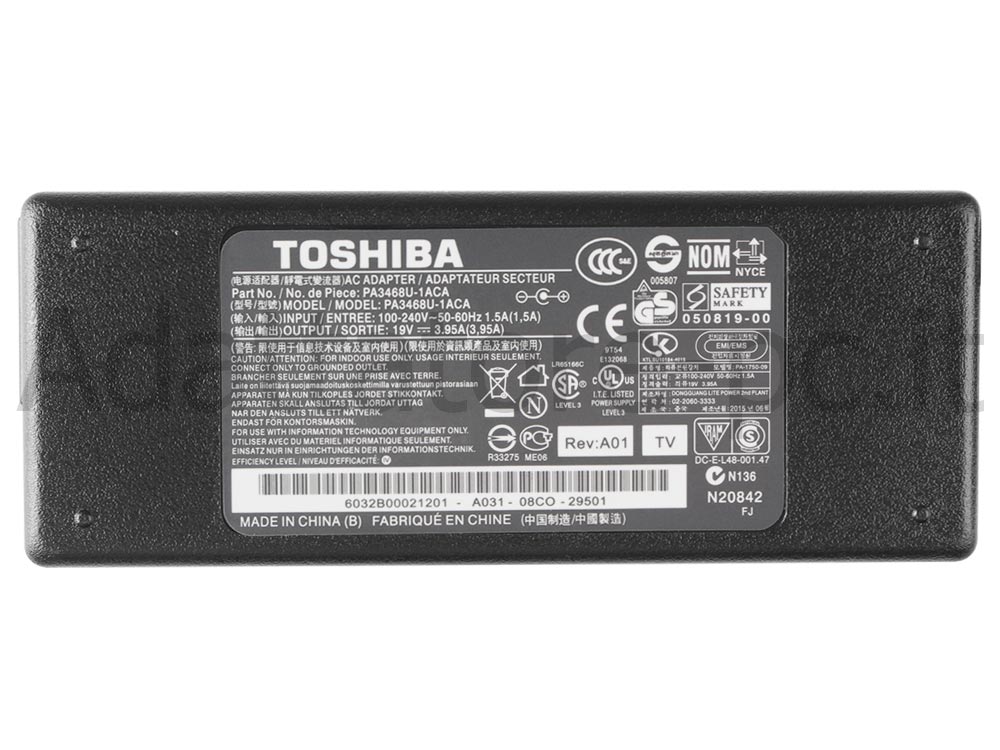 Alimentatore Adattatore Caricabatterie Toshiba Tecra A50-A-12E 75W