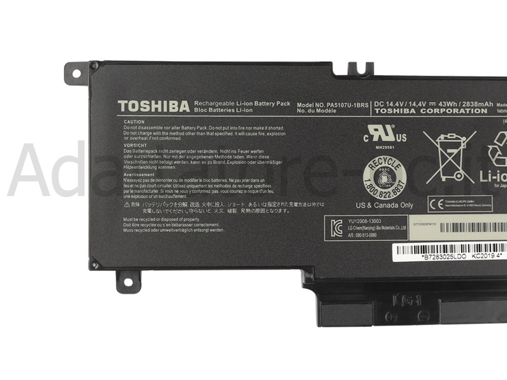 Batteria Toshiba Satellite L50 L55 L55D L55t 43Wh