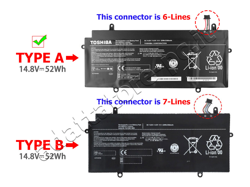 Originale 4 Cell 52Whr Batteria Toshiba Satellite Z30-B-100