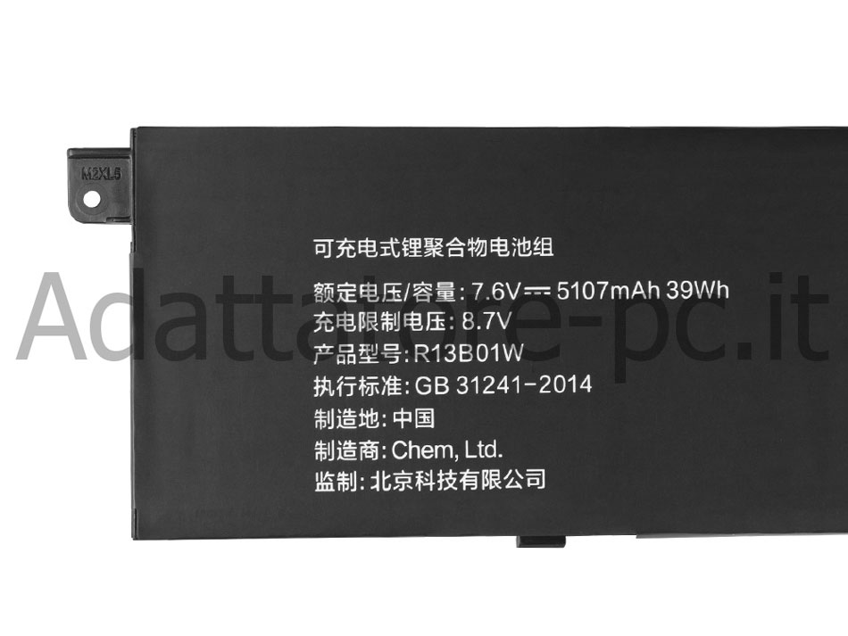 Originale 5107mAh 39Wh Batteria Xiaomi R13B02W